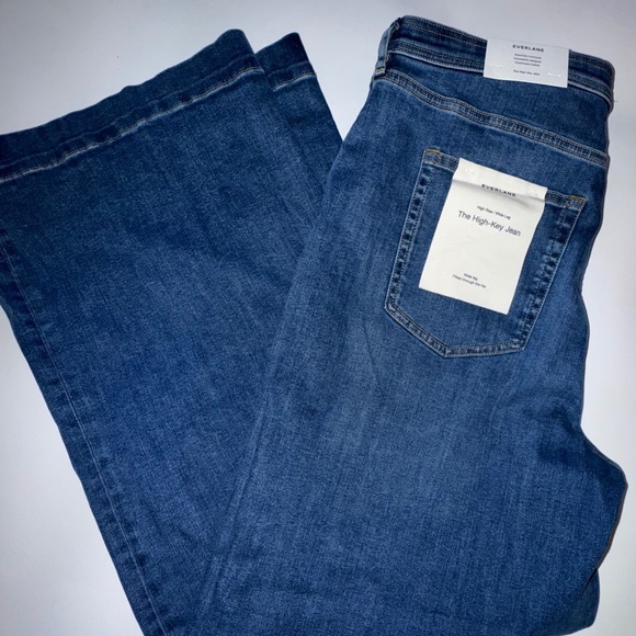 EVERLANE Wide Leg Jeans The HIGH-KEY Med indigo Jeans New 33 /16 - Picture 12 of 12
